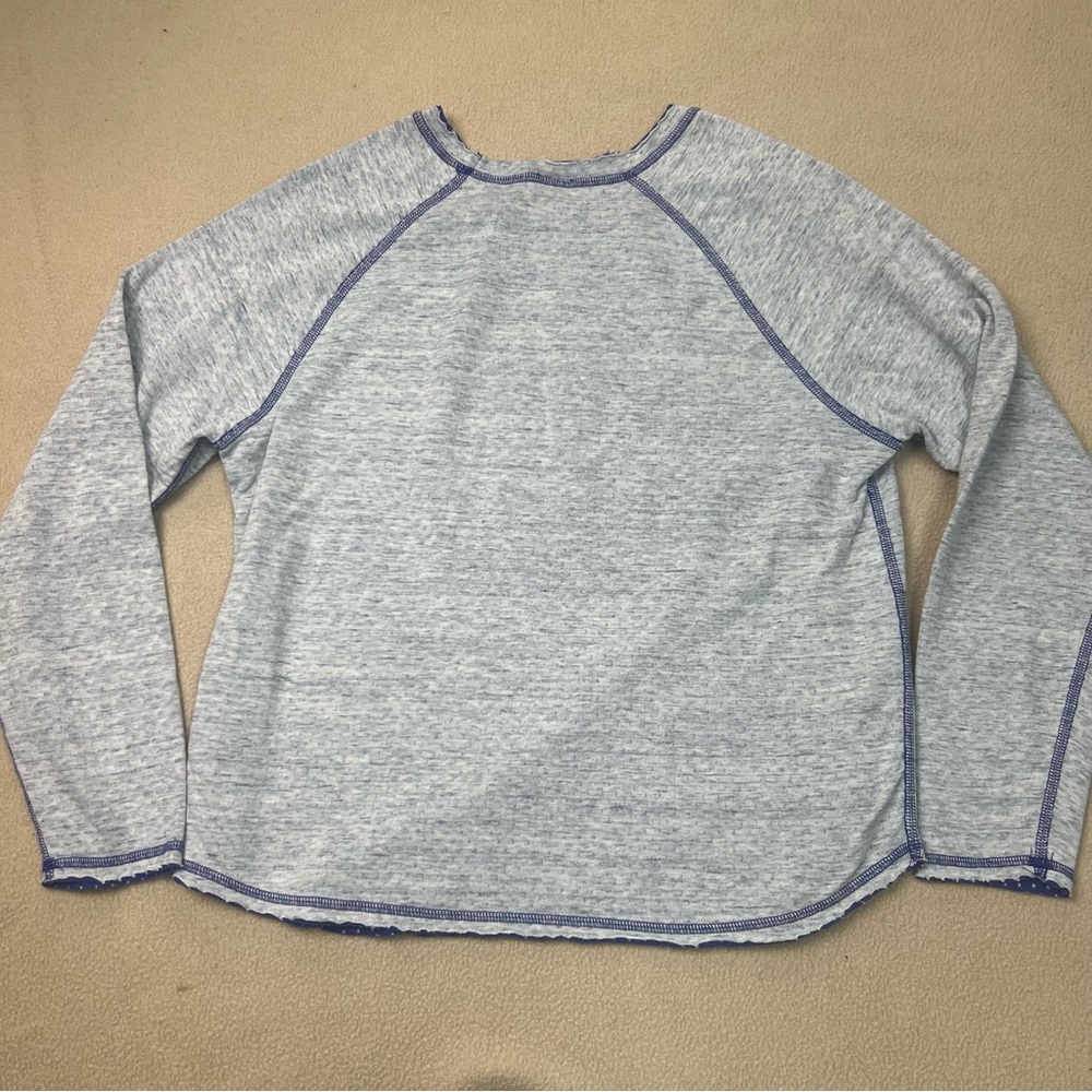 Marine Layer shirt womens medium blue reversible raglan long sleeve - Picture 8 of 8